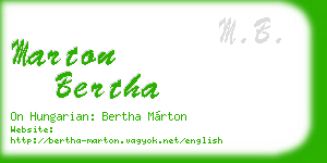 marton bertha business card